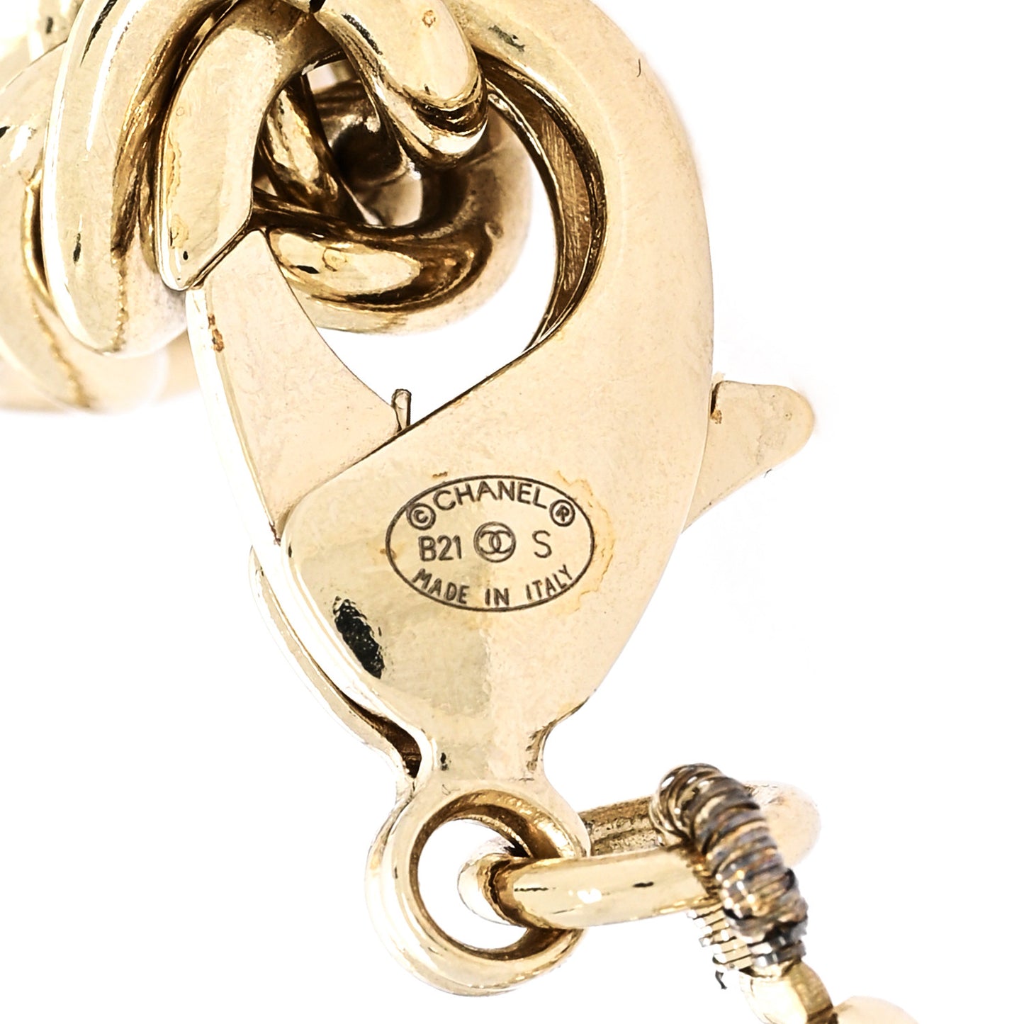 Metal Beaded CC Bracelet Gold