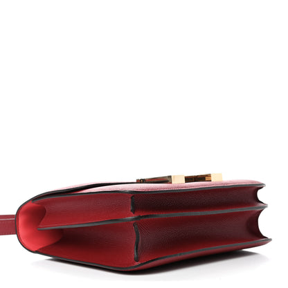 Hermes Epsom Enamel Constance 24 Rouge Grenat 3 of 4
