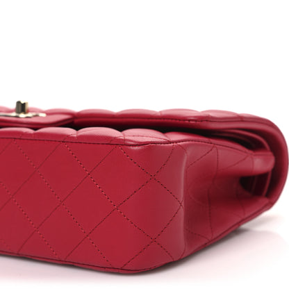Chanel Lambskin Quilted Medium Double Flap Dark Pink 10 of 10