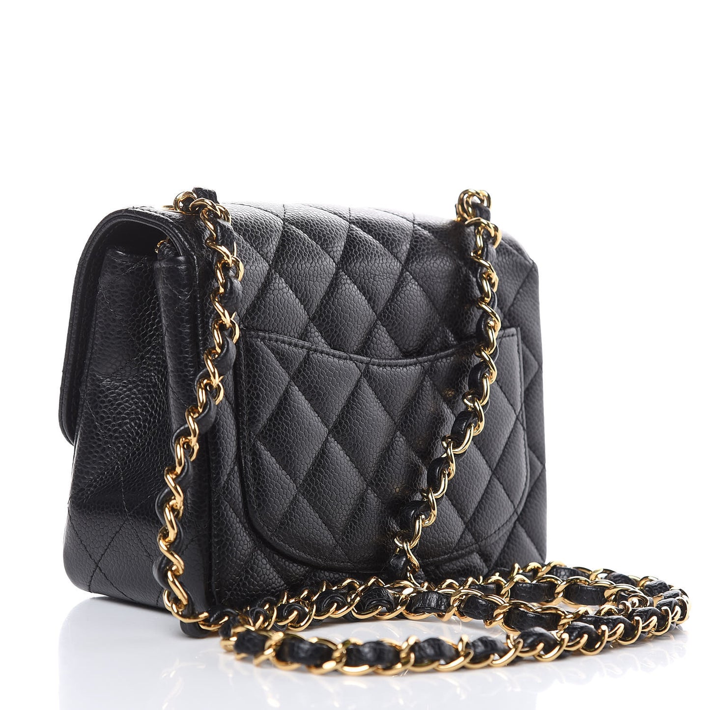 Caviar Quilted Mini Square Flap Black