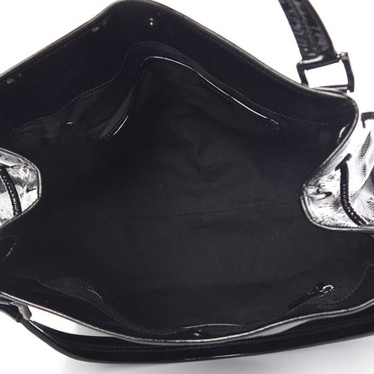 Burberry Patent Check Embossed Small Bilmore Tote Black 5 of 11