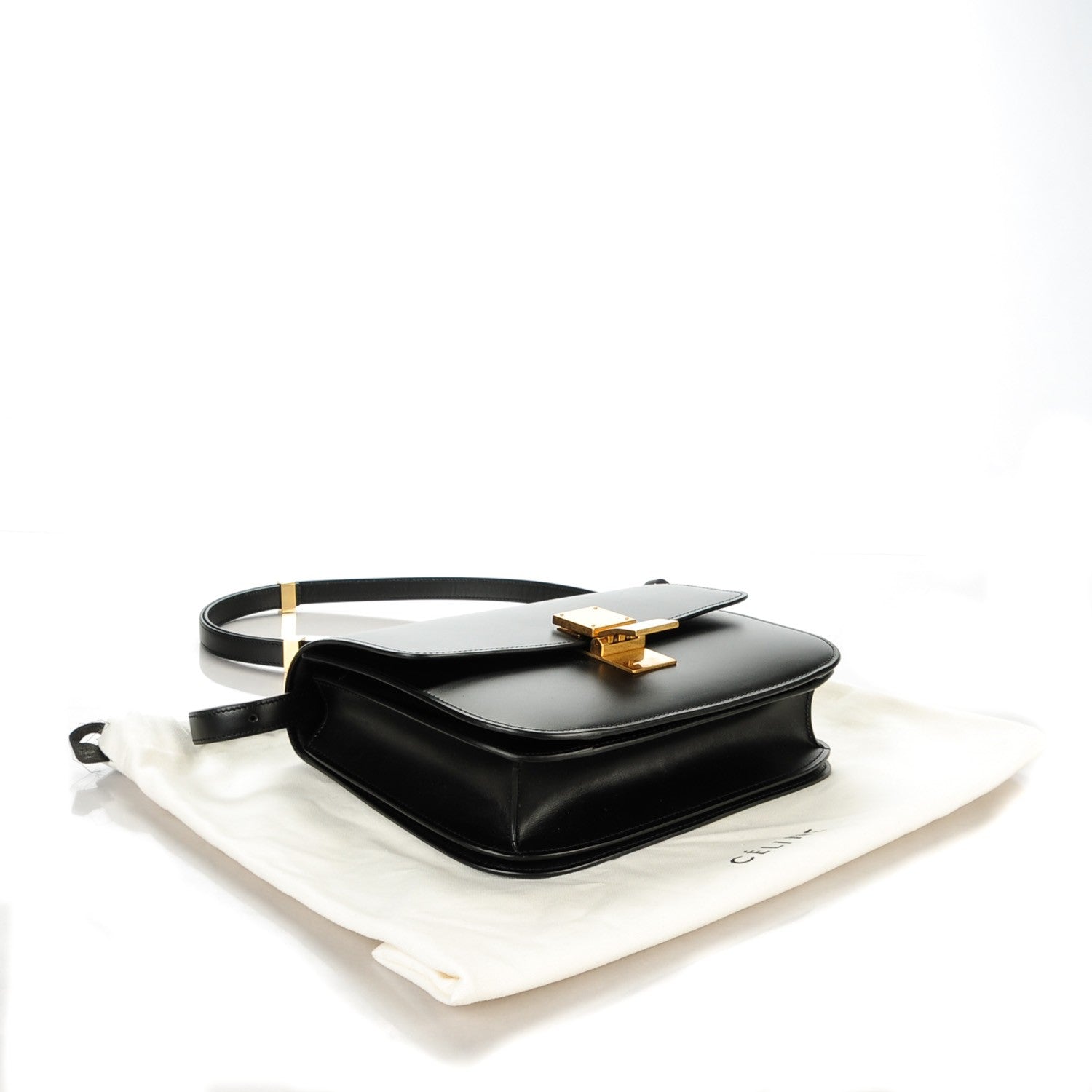 Celine Box Calfskin Medium Classic Box Flap Bag Black 4 of 9