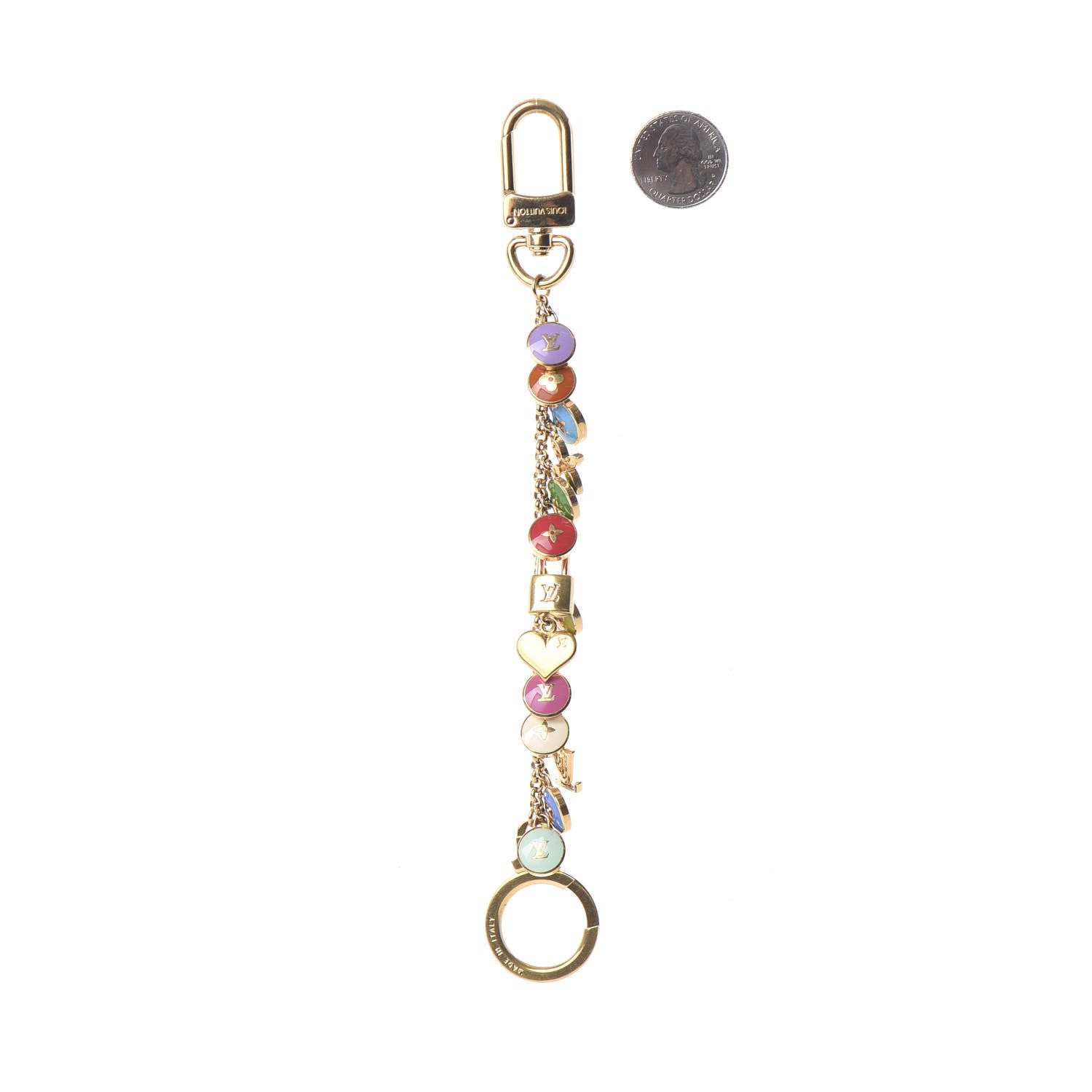 Louis Vuitton Metal Enamel Pastilles Key Chain Bag Charm Multicolor 2 of 3