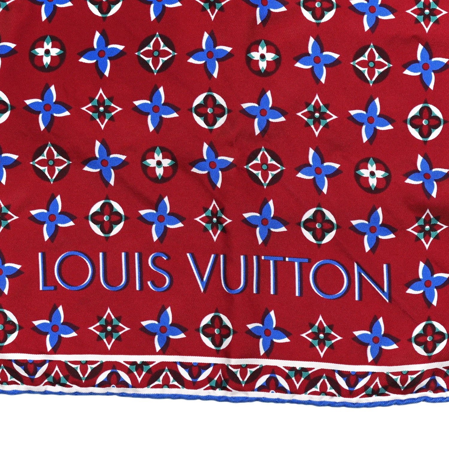 Louis Vuitton Sunset Monogram Bandana Red Blue 2 of 3