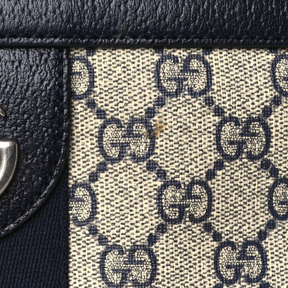 Gucci GG Supreme Monogram Textured Dollar Calfskin Web Small Ophidia Messenger Bag Beige Blue 9 of 9