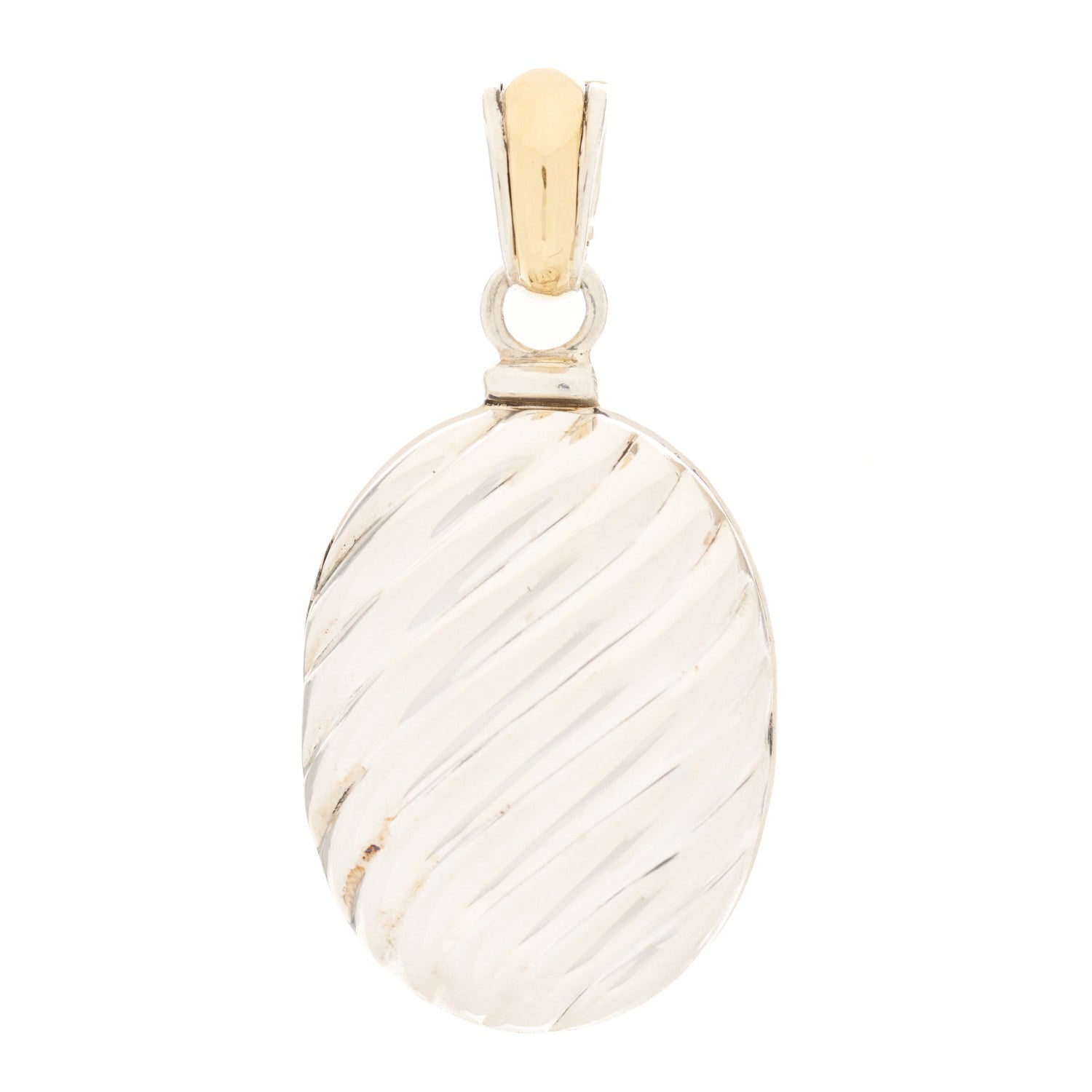 David Yurman Sterling Silver 18K Yellow Gold Oval Cable Locket Pendant 1 of 6