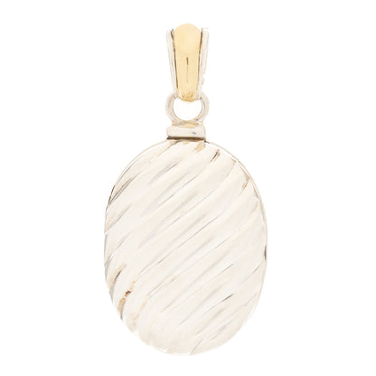 David Yurman Sterling Silver 18K Yellow Gold Oval Cable Locket Pendant 1 of 6