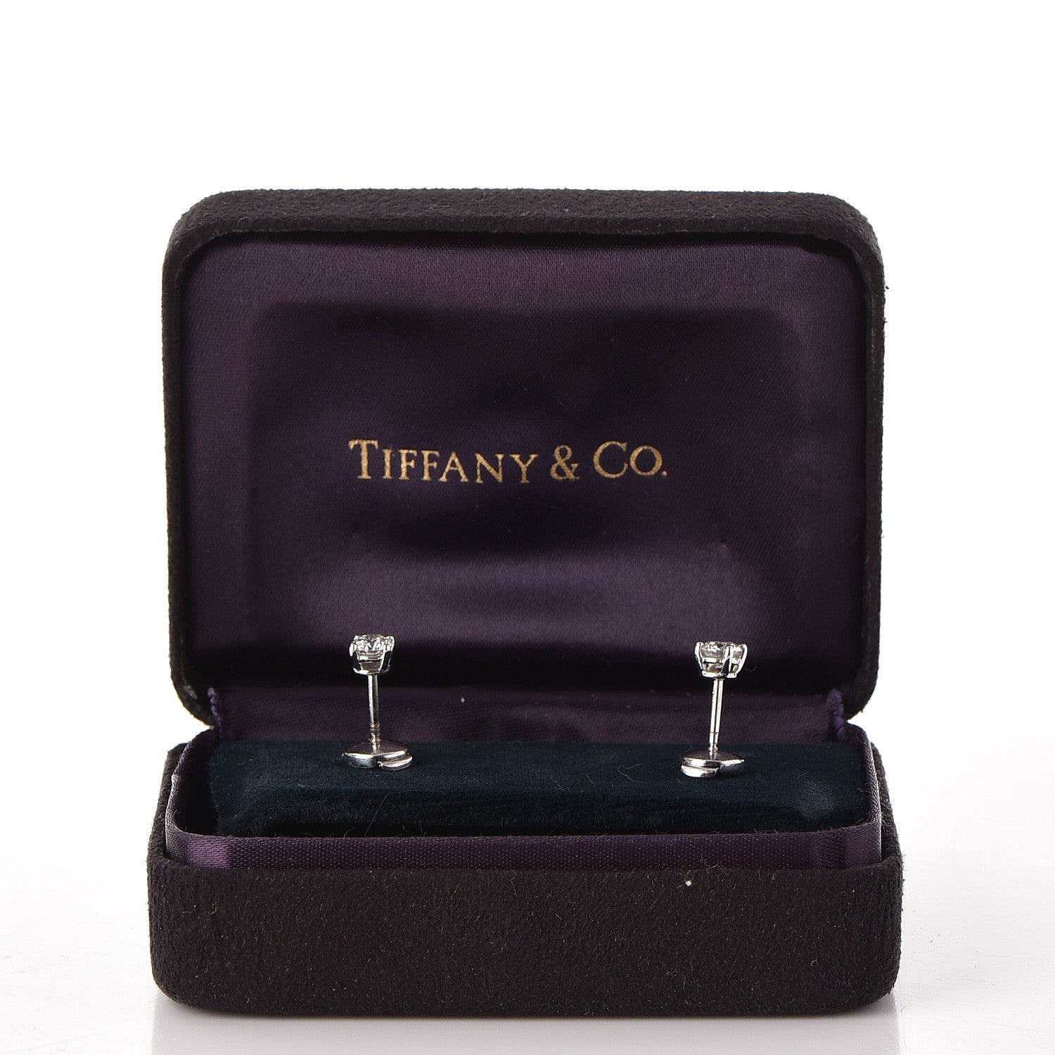 Tiffany Platinum Diamond .60ctw Solitaire Earrings 3 of 7
