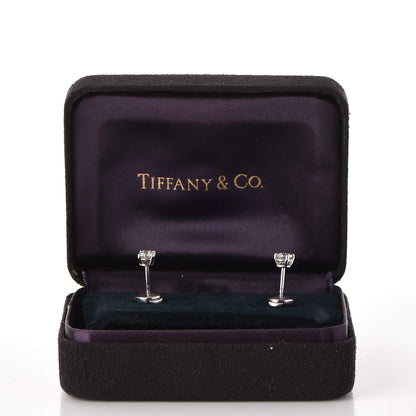 Tiffany Platinum Diamond .60ctw Solitaire Earrings 3 of 7