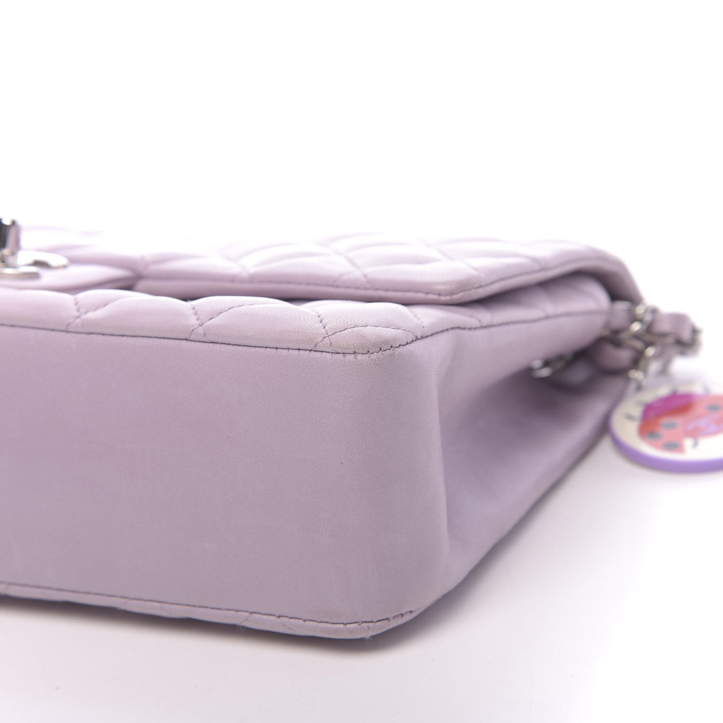 Lambskin Quilted Medium Ladybug Flap Lavender