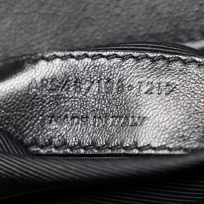 Saint Laurent Grain De Poudre Matelasse Chevron Large Monogram Satchel Black 7 of 10