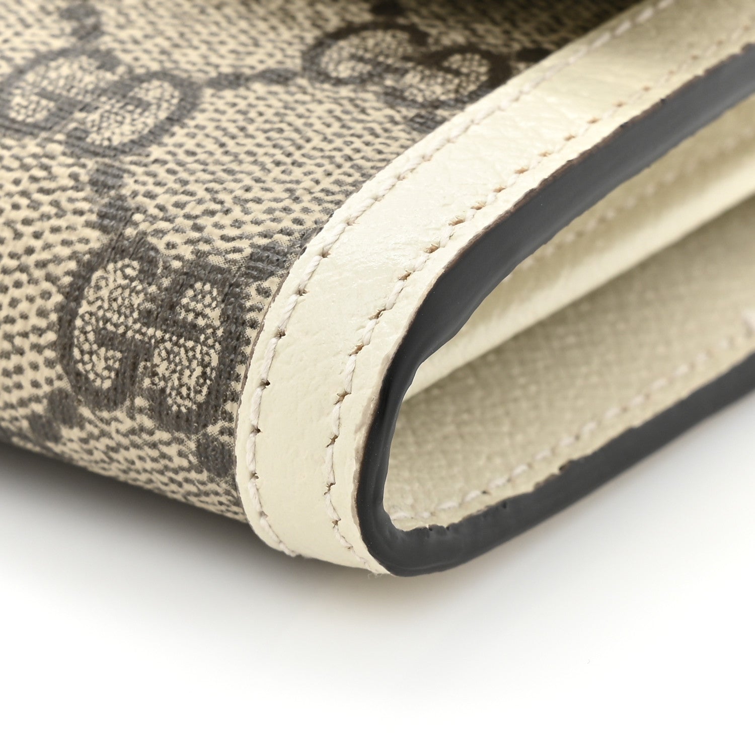 Gucci GG Supreme Monogram Textured Calfskin Web Ophidia Continental Wallet Beige White 14 of 15