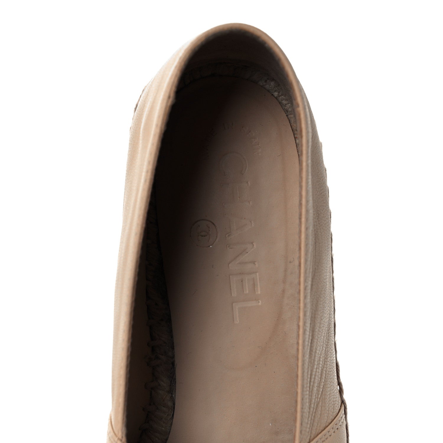 Chanel Lambskin CC Espadrilles 38 Beige Black 9 of 10