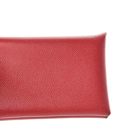 Hermes Epsom Calvi Card Case Rouge Casaque 7 of 13