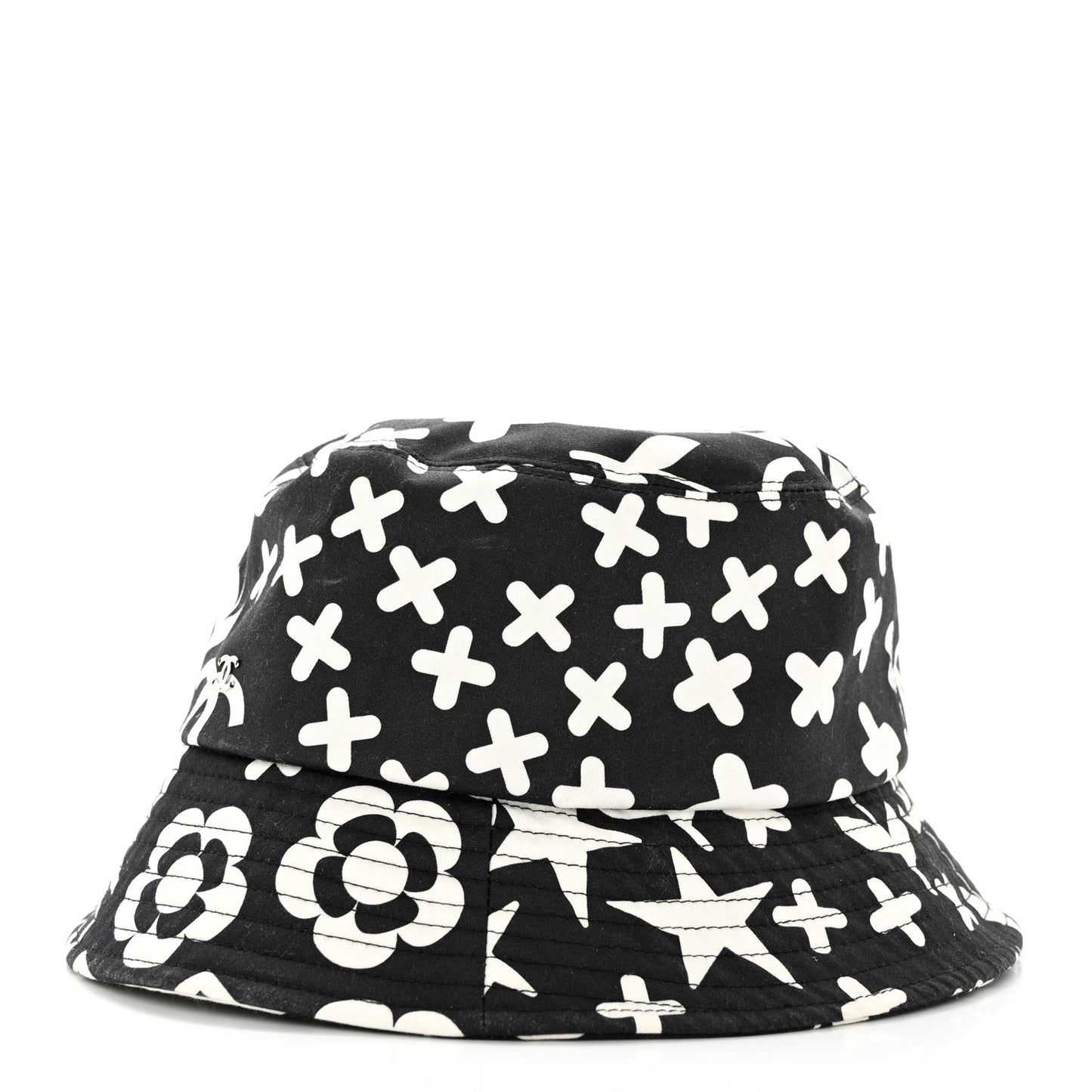 Cotton Bucket Hat M Black White