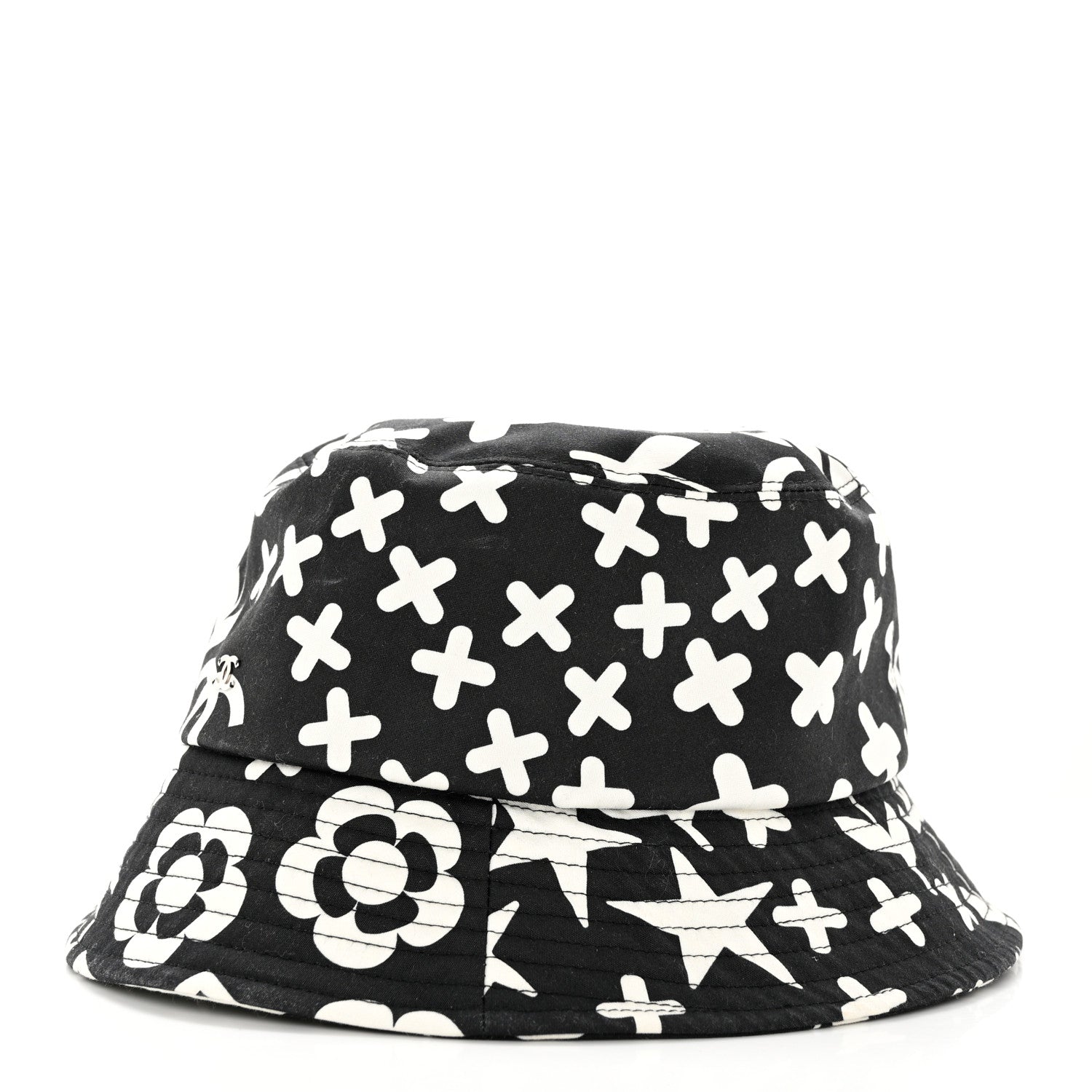 Chanel Cotton Bucket Hat M Black White 4 of 8