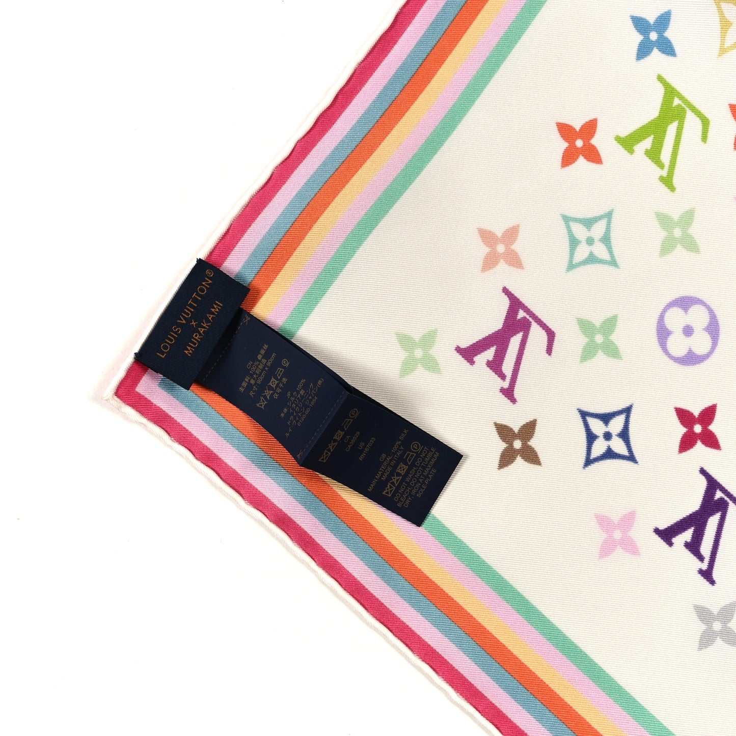 LV X TM Silk Monogram Multicolor Shawl White