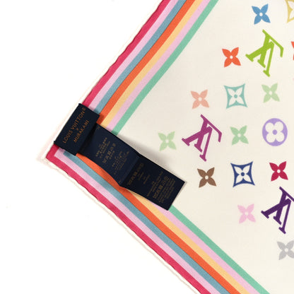 Louis Vuitton LV X TM Silk Monogram Multicolor Shawl White 3 of 3