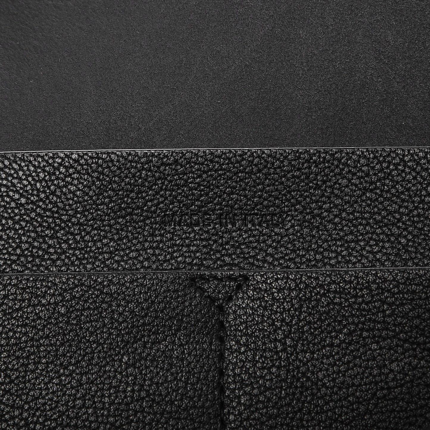 Supple Grained Calfskin Medium Open Bar Tote Black