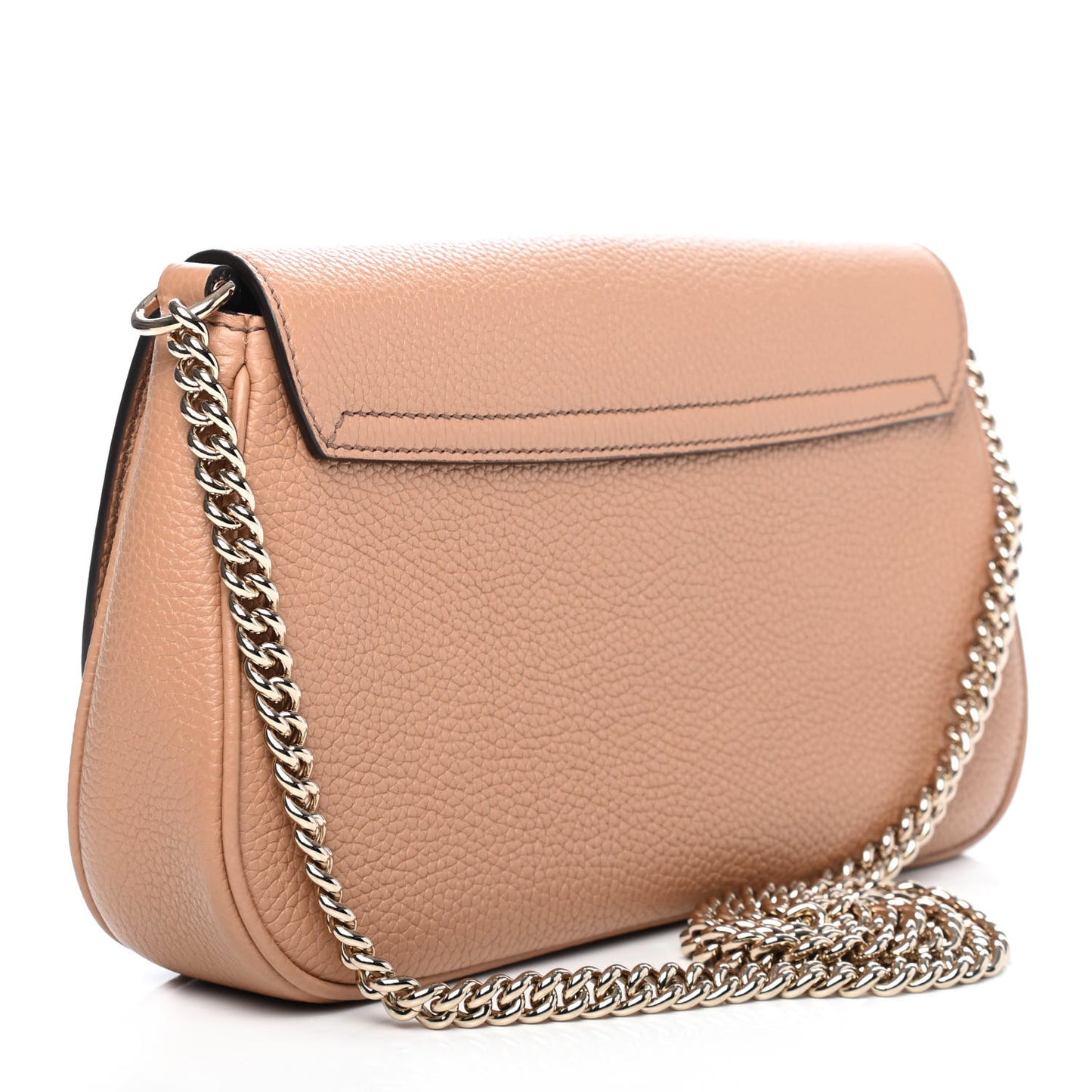 Pebbled Calfskin Medium Soho Flap Crossbody Camelia