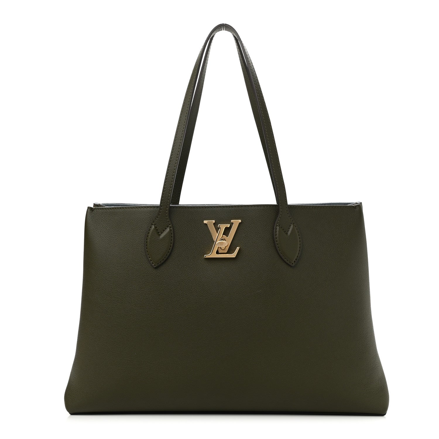 Louis Vuitton Grained Calfskin Lockme Shopper Kaki 1 of 10