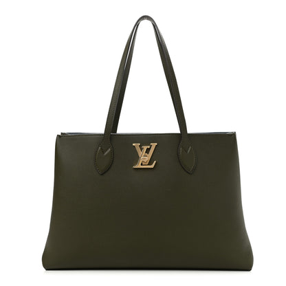 Louis Vuitton Grained Calfskin Lockme Shopper Kaki 1 of 10
