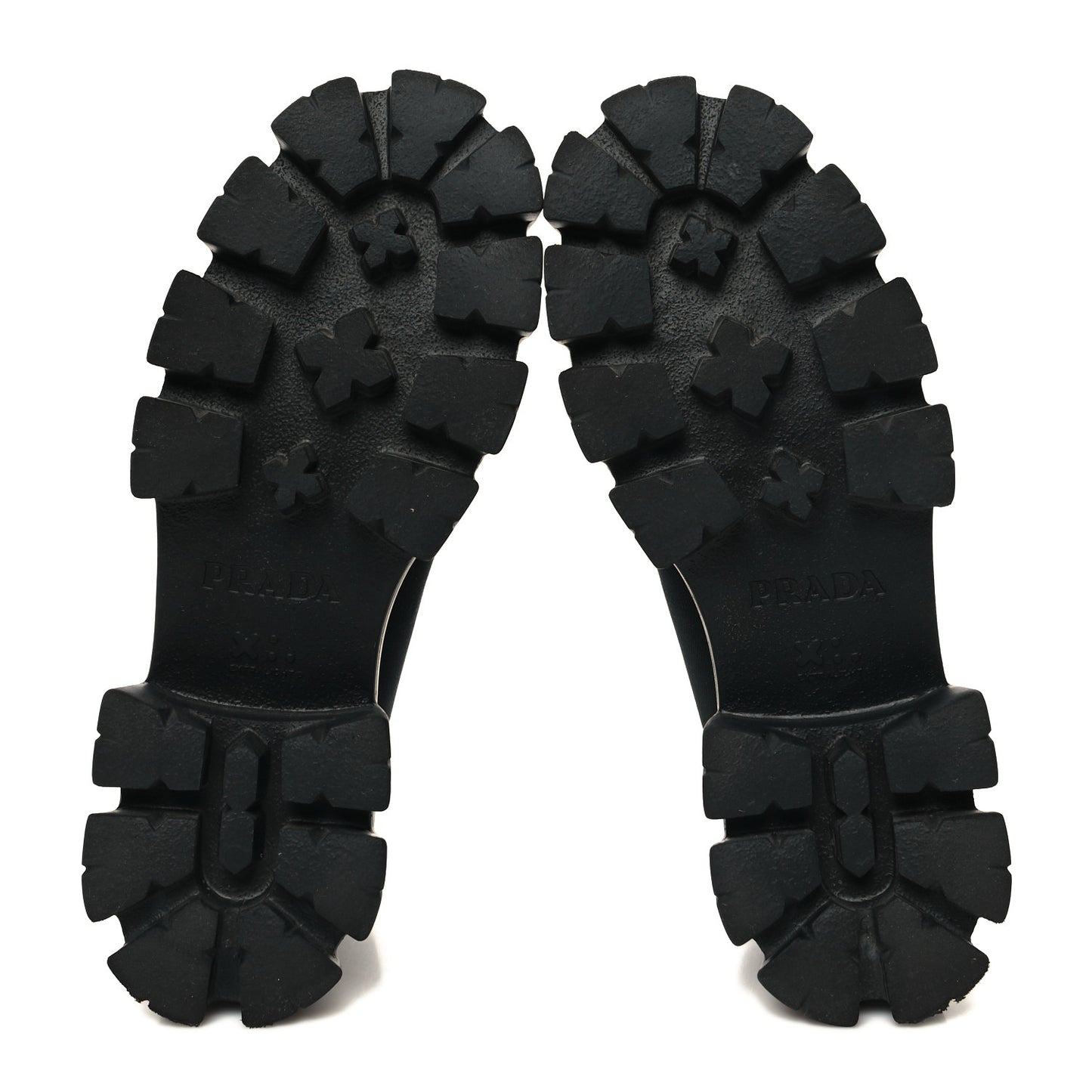 Knit Rubber Triangle Logo Monolith 55mm Ankle Boots 40 Black