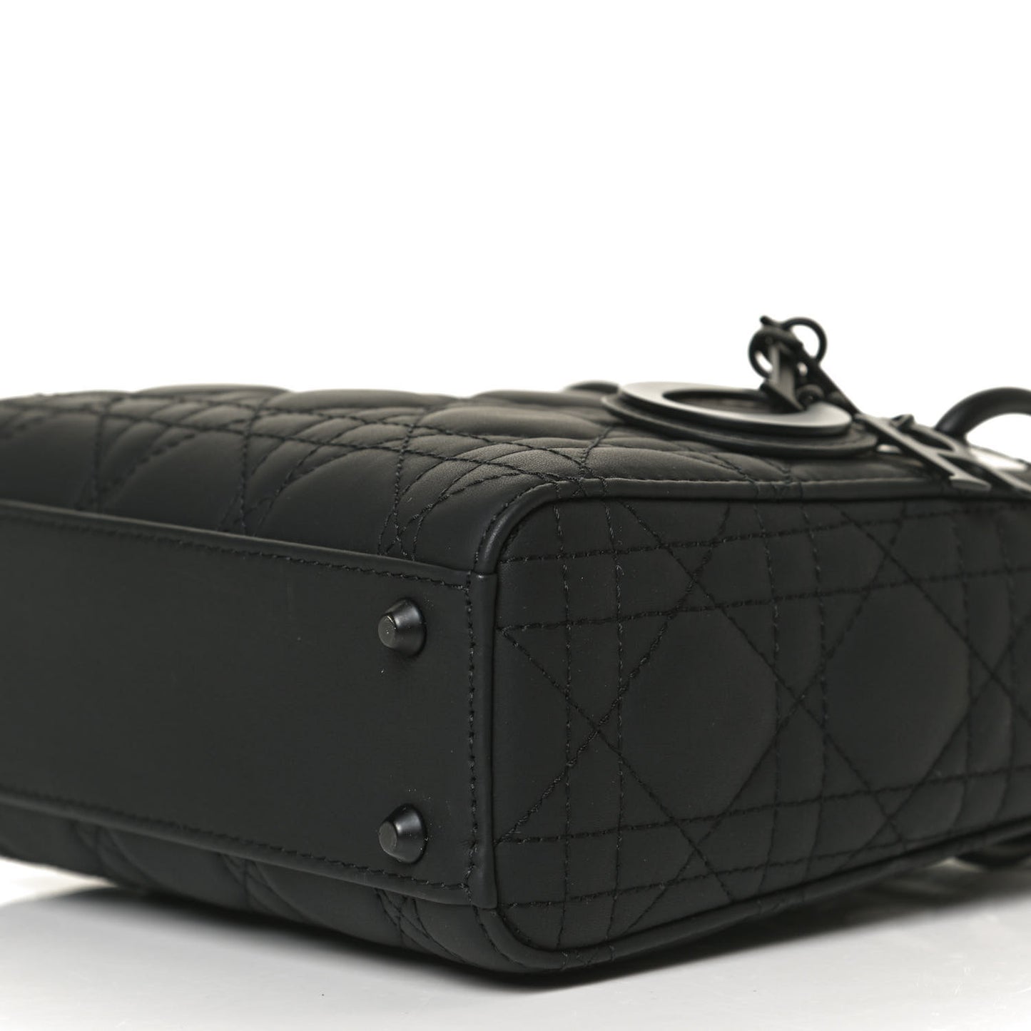 Ultra Matte Calfskin Cannage Mini Lady Dior Black