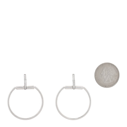 Roberto Coin 18K White Gold Diamond Classica Parisienne Round Drop Earrings 2 of 4