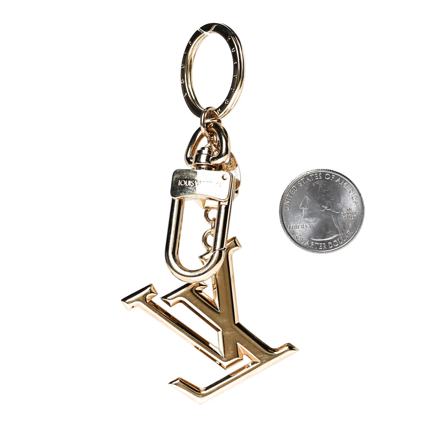 Louis Vuitton LV Facettes Bag Charm Key Holder Gold 2 of 5