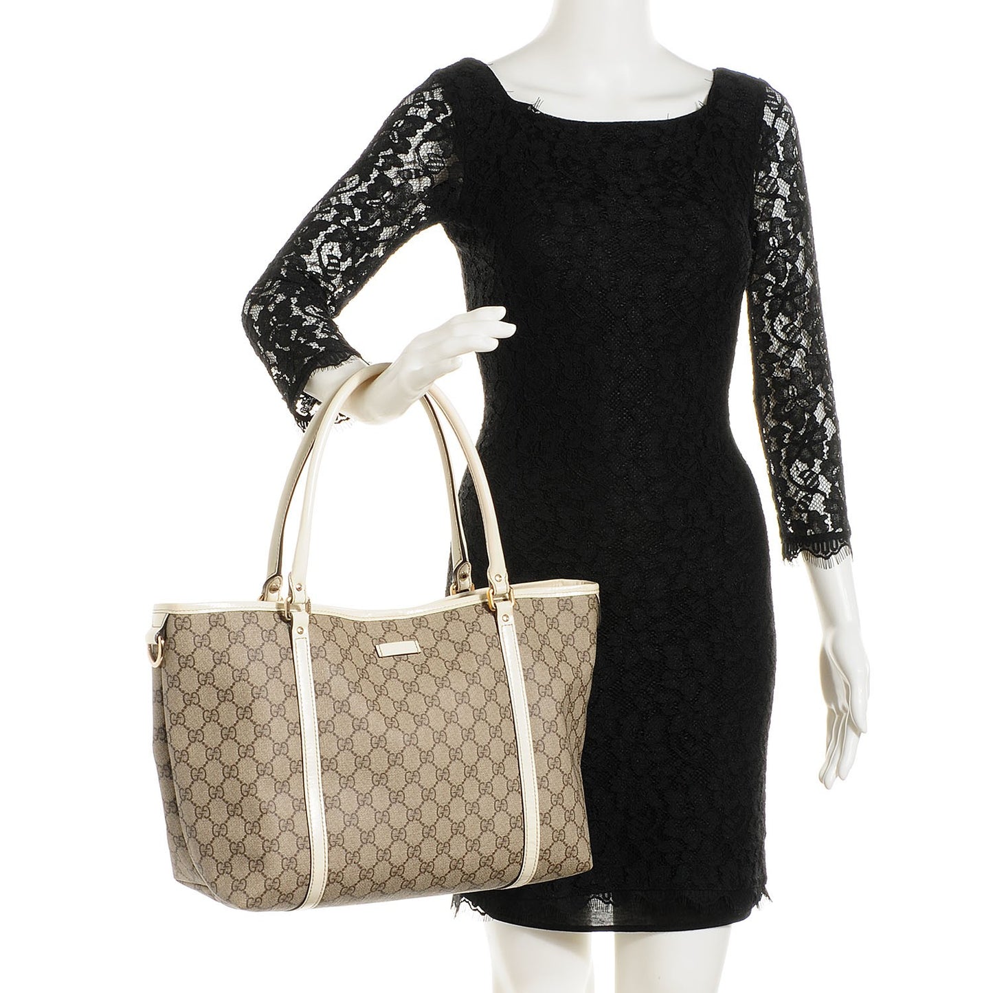 GG Plus Monogram Medium Joy Tote Off White