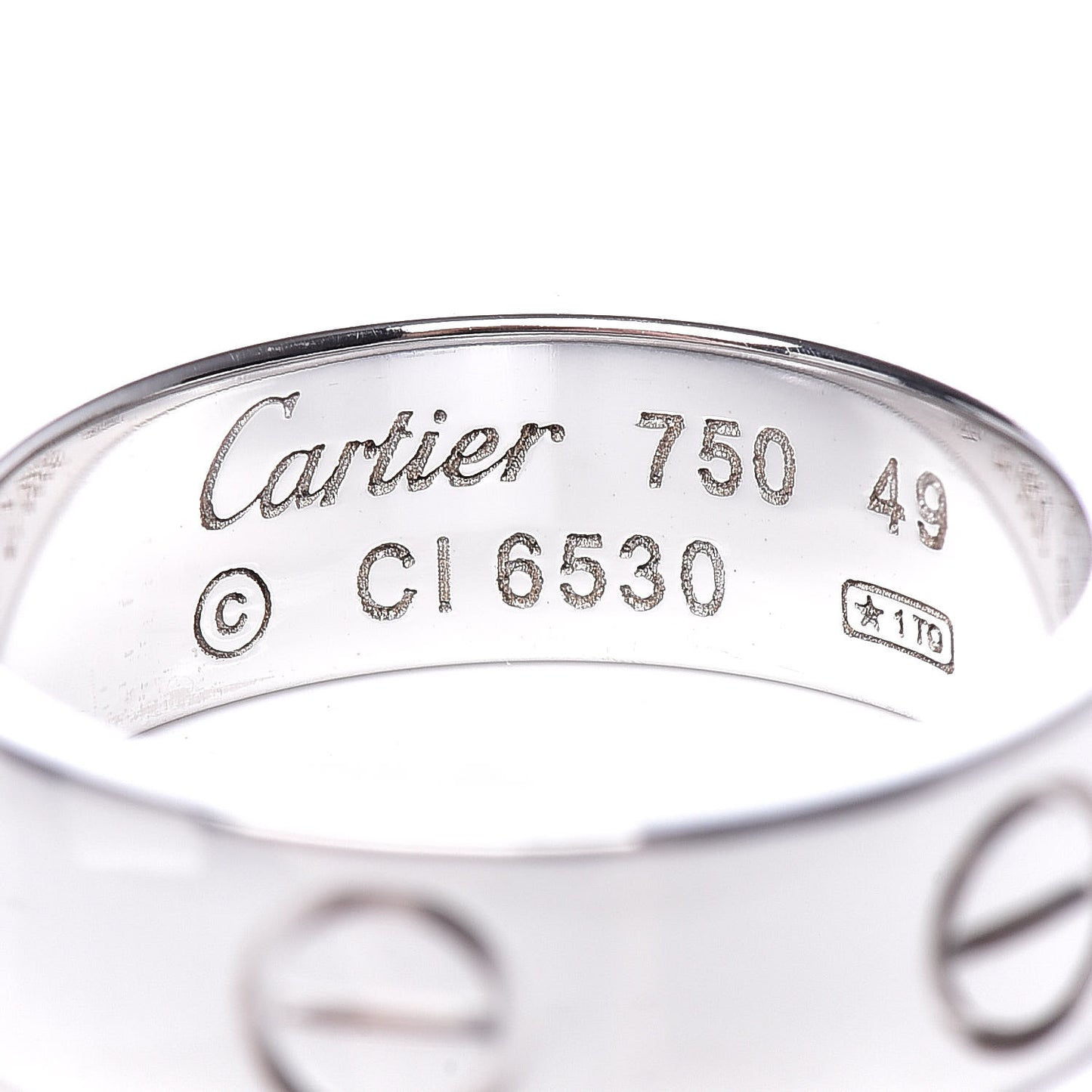 18K White Gold 5.5mm LOVE Ring 49 4.75
