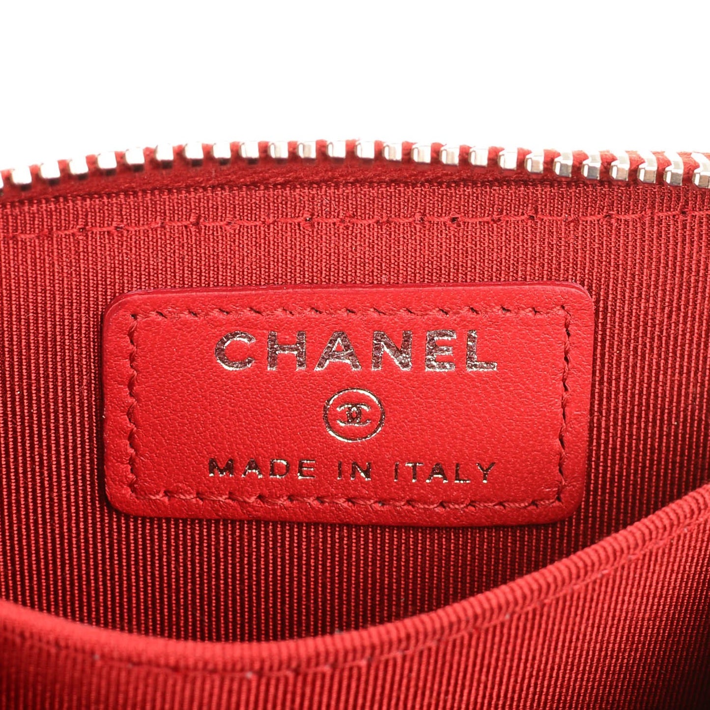 Lambskin Chevron Quilted Coin Purse Red
