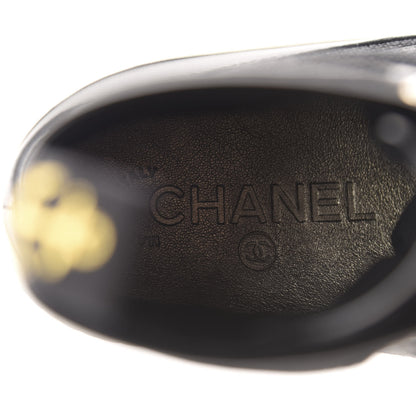 Chanel Fabric Lambskin Lace Up Cap Toe Sneakers 38.5 Black 8 of 9