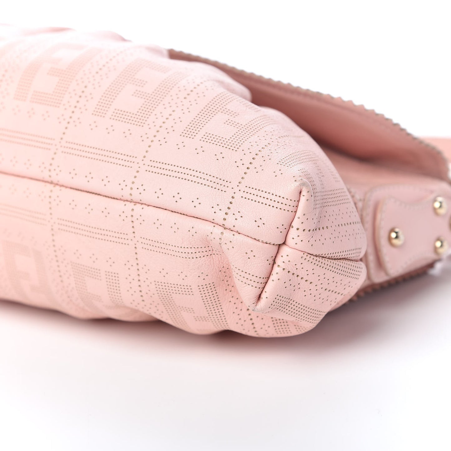 Calfskin Perforated Small Chef Shoulder Bag Pink