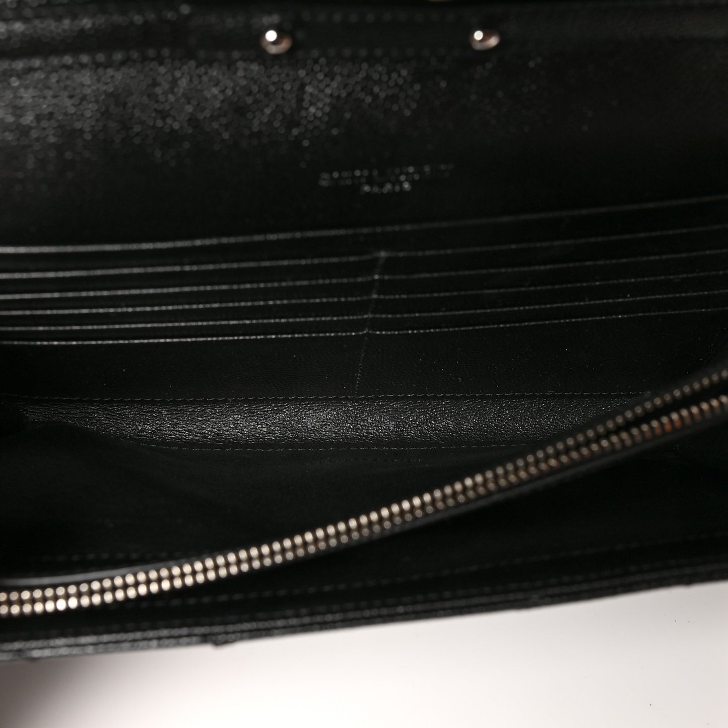 Grain De Poudre Matelasse Chevron Monogram Chain Wallet Black
