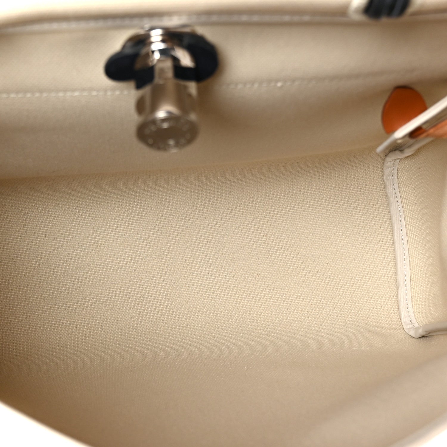 Hermes Military Toile Vache Hunter Horseshoe Herbag Zip Retourne 31 PM Beton Bleu Indigo 6 of 15