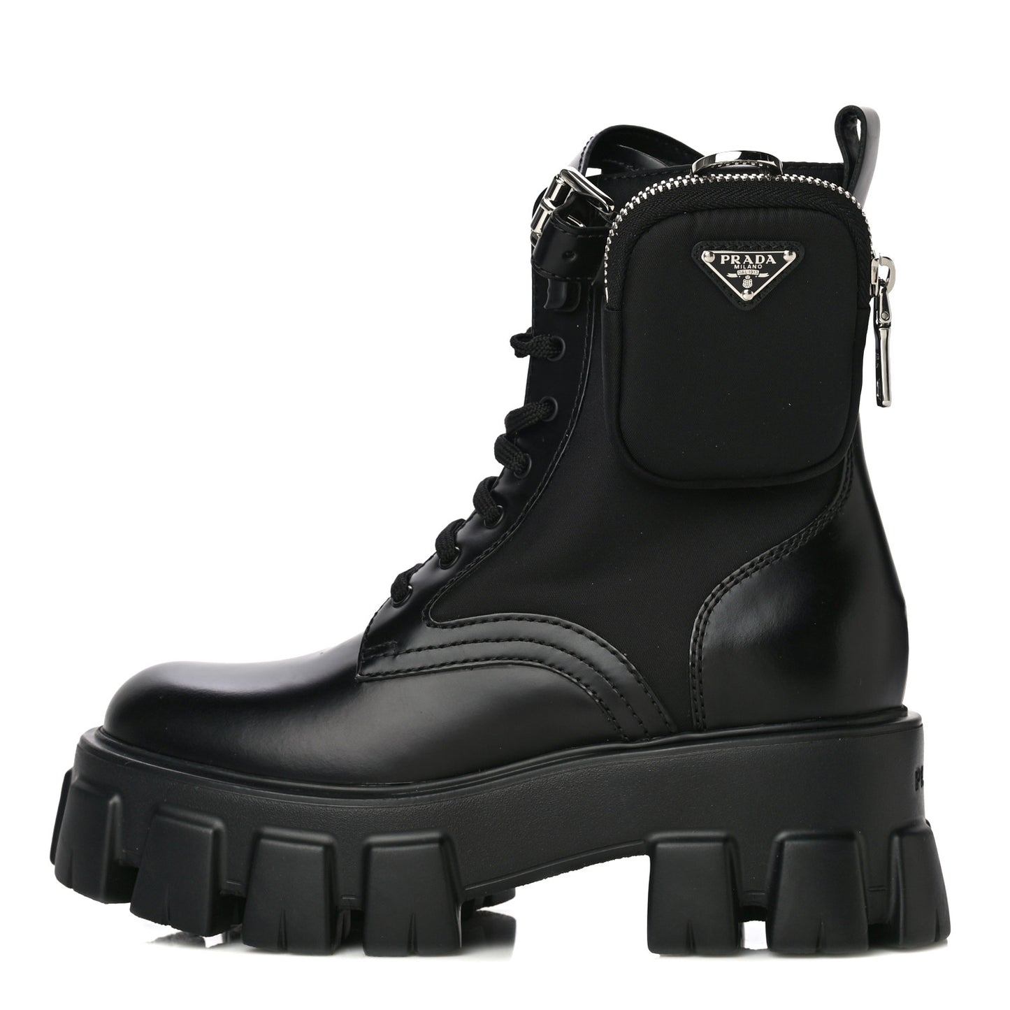 Spazzolato Rois Re-Nylon Metal Triangle Logo Monolith Pouch Pocket 55mm Boots 35 Black