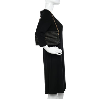 Saint Laurent Suede Contrast Stitching Monogram Kate 99 Black 2 of 12