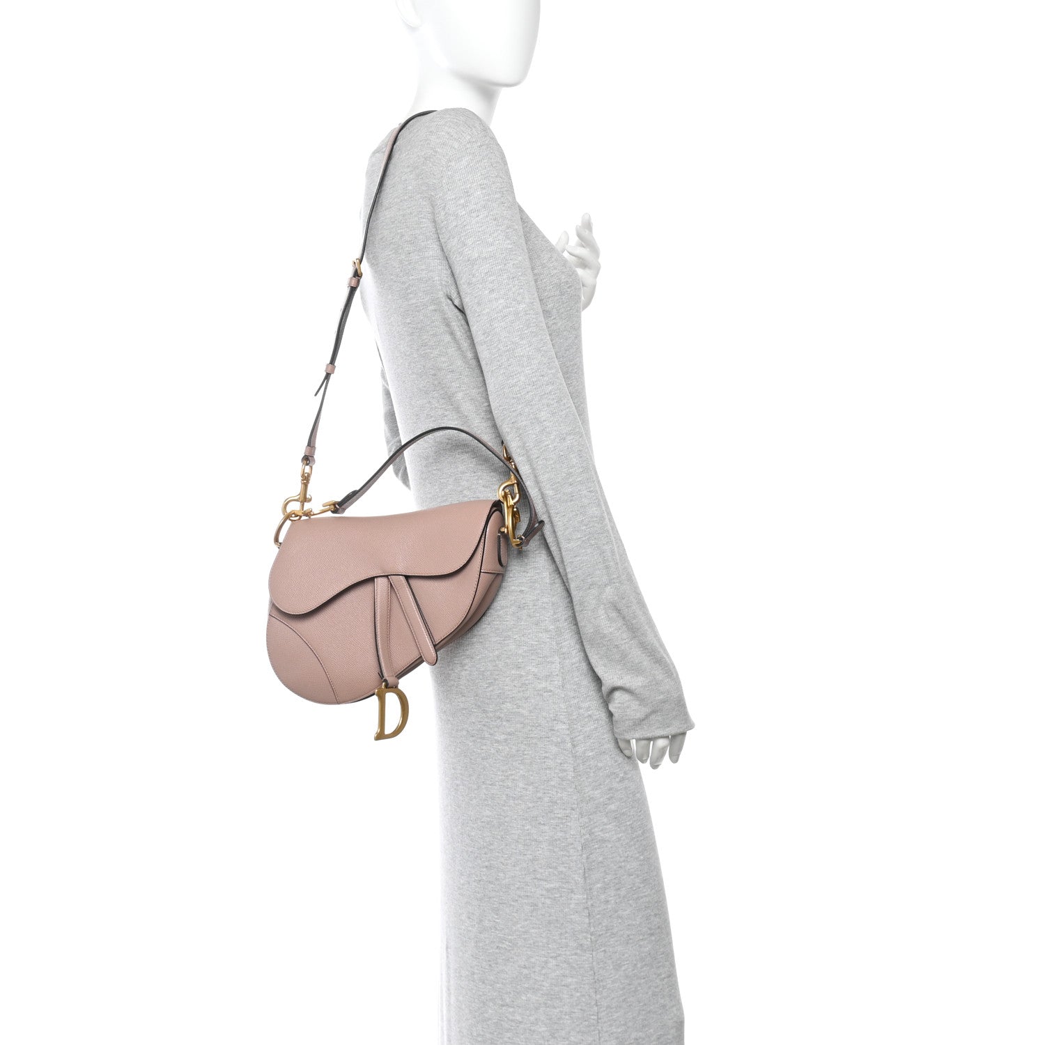 Christian Dior Grained Calfskin Saddle Bag With Strap Fard 2 of 10