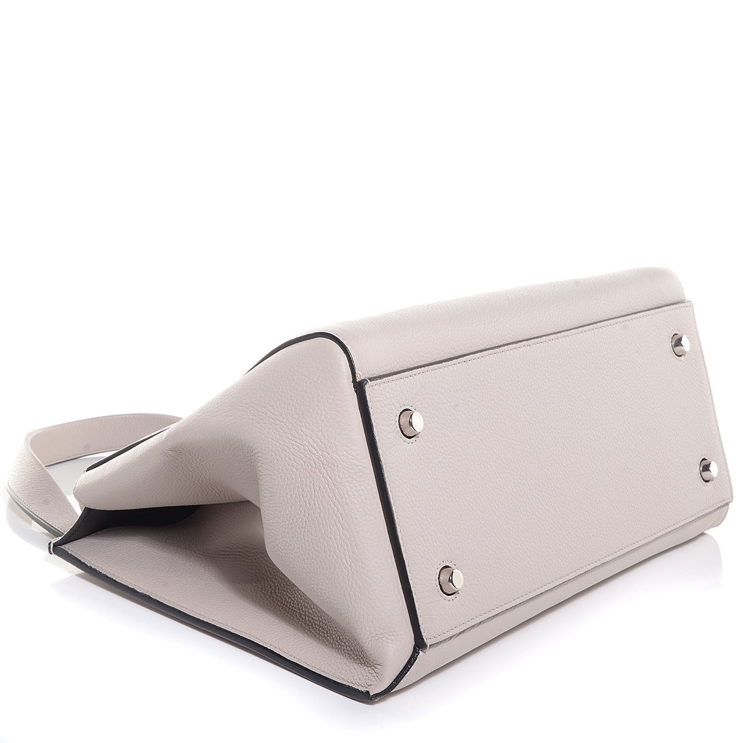 Celine Drummed Calfskin Medium Edge Shoulder Bag Pearl Grey 4 of 7