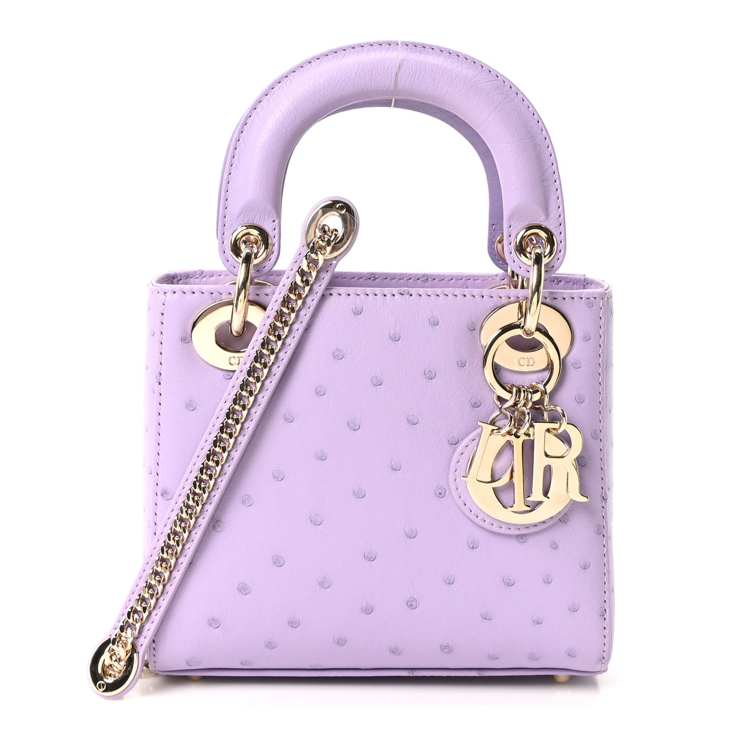 Ostrich Mini Lady Dior Purple