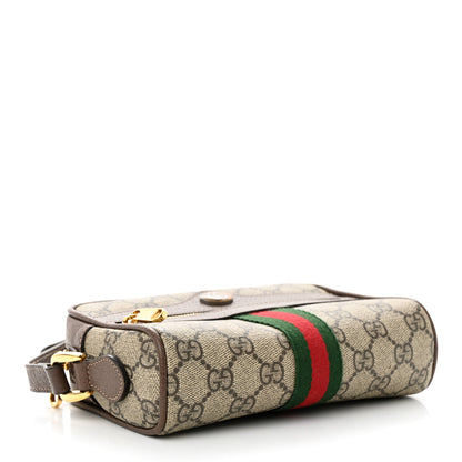 Gucci GG Supreme Monogram Web Mini Ophidia Shoulder Bag Brown 4 of 11