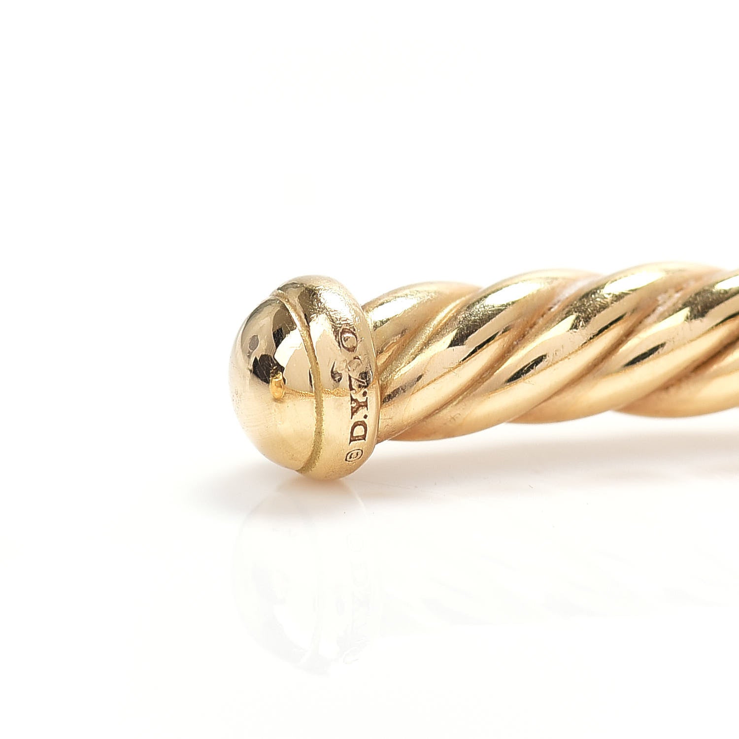 David Yurman 18K Yellow Gold 4mm Cablespira Bracelet 4 of 4