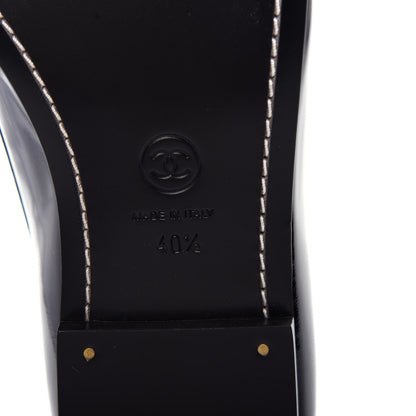 Chanel Patent CC Mocassin Loafers 40.5 Black 9 of 13