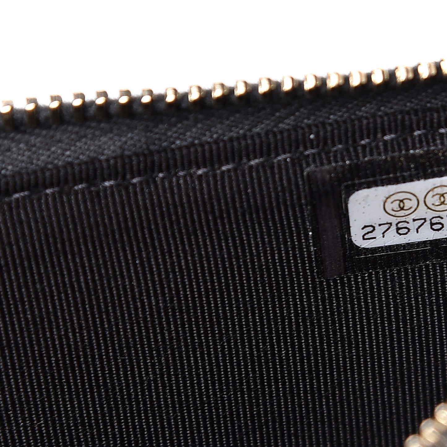 Iridescent Caviar Quilted Classic Flat Wallet Pouch Black