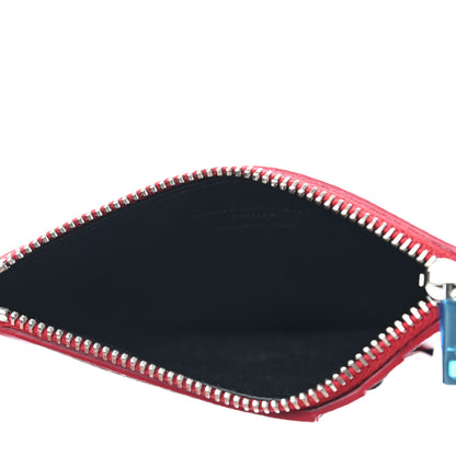 Saint Laurent Grained Calfskin 5 Fragments Zip Pouch Card Holder New Red 4 of 4