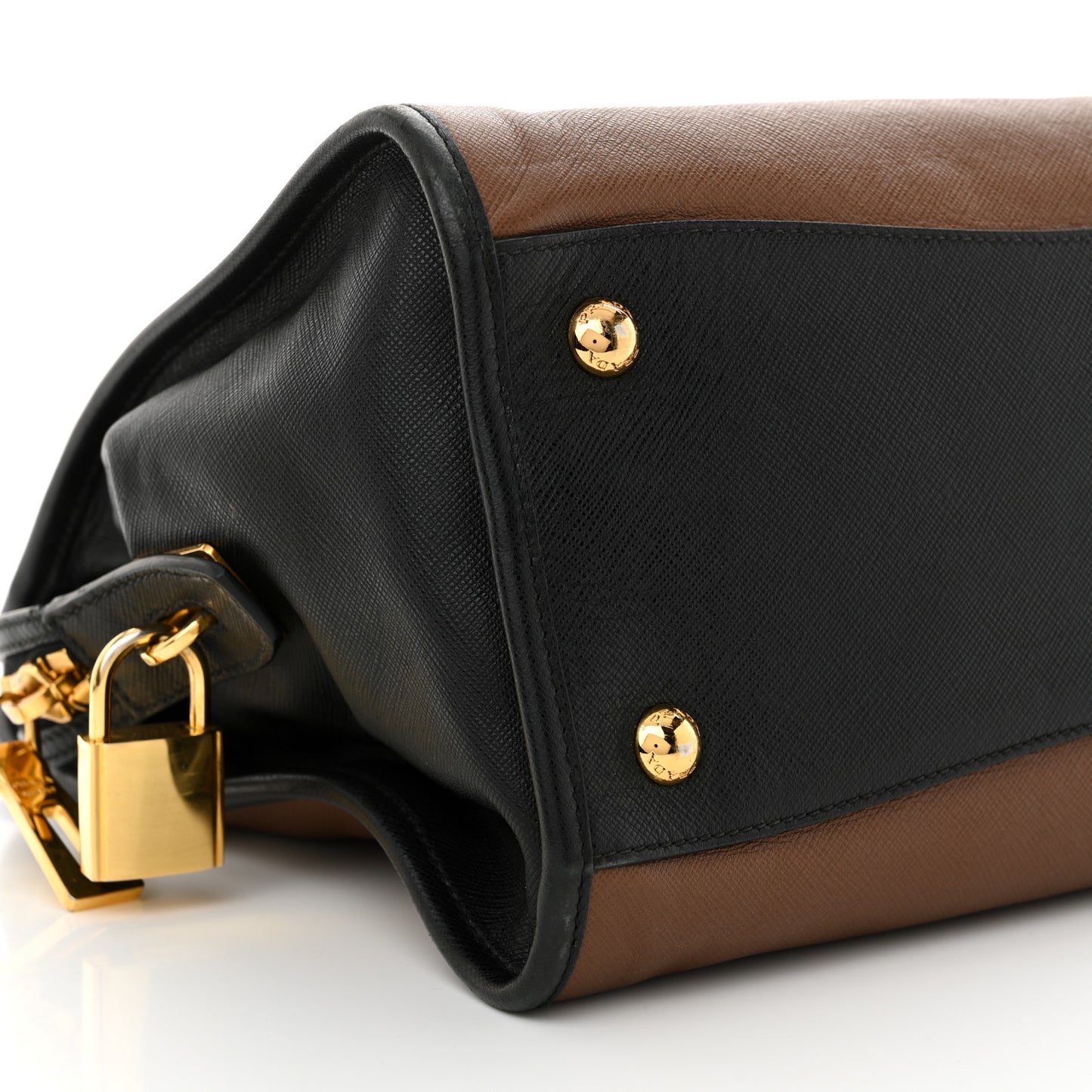Saffiano Soft Bi-Color Tote Palissandro Black
