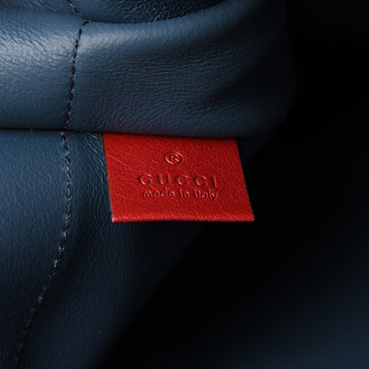 Gucci Suede Calfskin Large Rajah Chain Tote New Blue Romantic Cherry 6 of 10