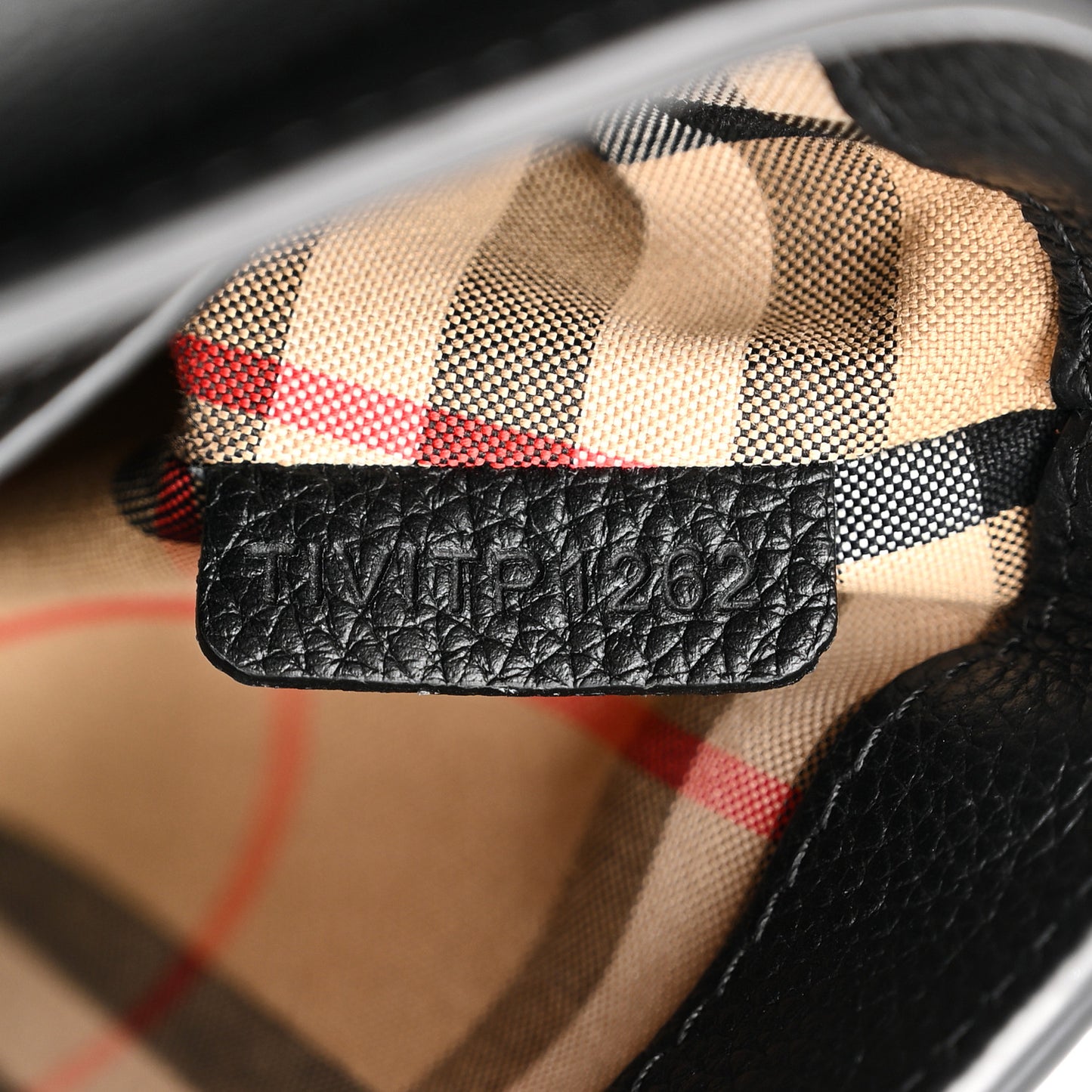 Grainy Calfskin Vintage Check Note Crossbody Bag Black